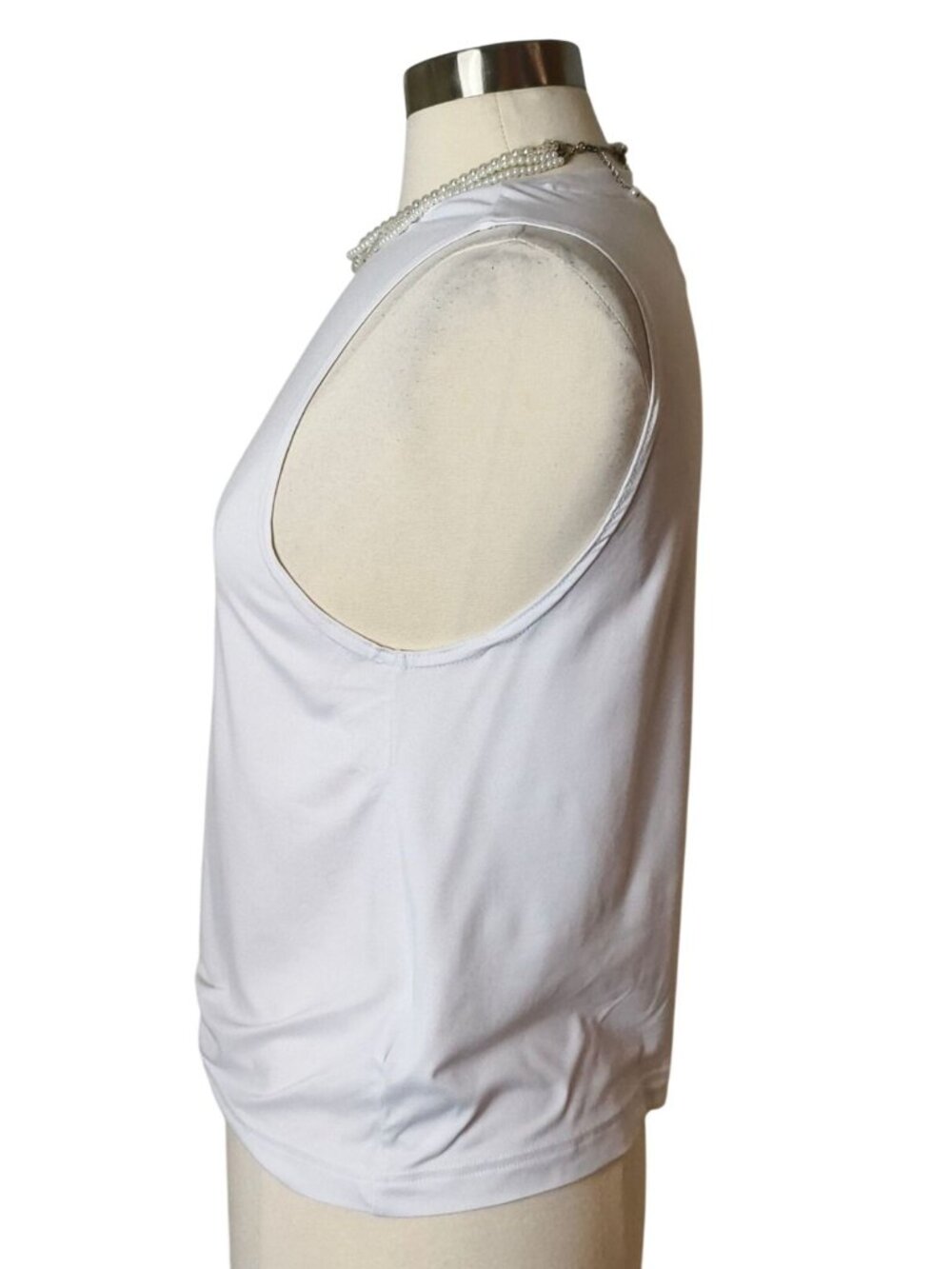 Adidas Womens S Tank Top Twist Front White Chic Sporty Muscle Logo Athlesiure - Picture 4 of 7